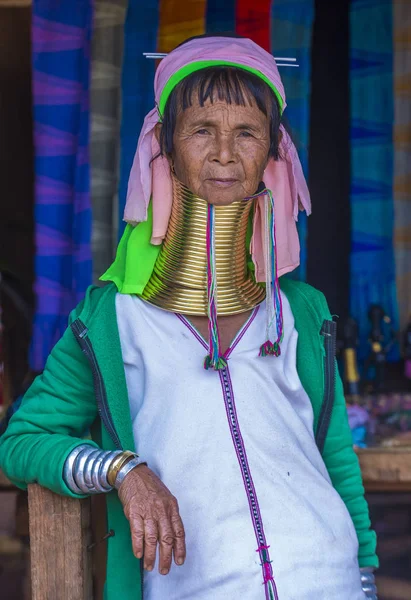 Kayan kabile kadın Myanmar portresini