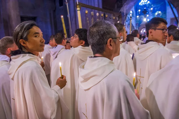 Easter in the church of the holy sepulcher in Jerusalem — Stock Photo, Image