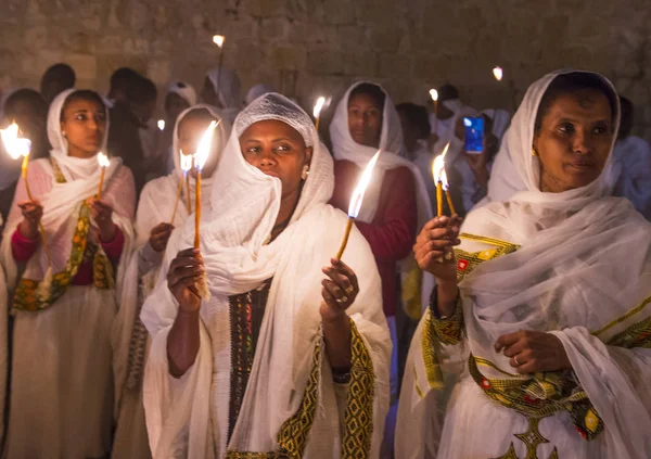 Ethiopische heilige vuur ceremonie — Stockfoto