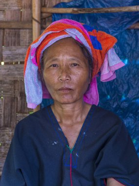 Pao kabile kadın Myanmar portresini