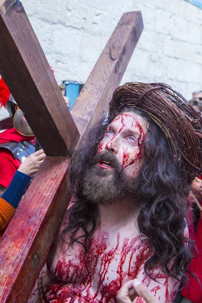 Ісус crucifixtion відтворюючи — стокове фото