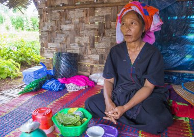 Pao kabile kadın Myanmar portresini
