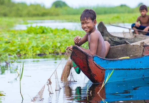 Kambodža jezero Tonle sap — Stock fotografie