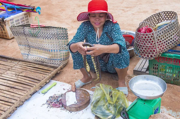 Pazarda Siem biçmek Kamboçya — Stok fotoğraf
