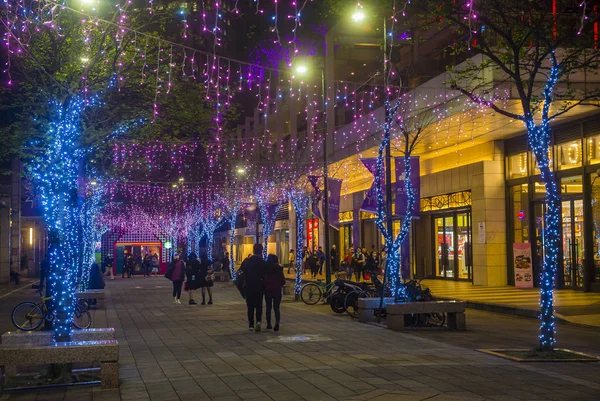 Taipei, Taiwan Luzes de Natal — Fotografia de Stock