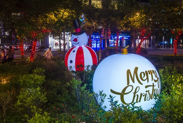 Taipei, Taiwan Luzes de Natal — Fotografia de Stock