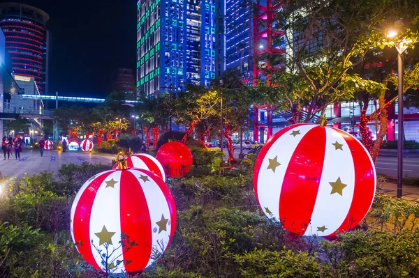 Taipei, Taiwan Luzes de Natal — Fotografia de Stock