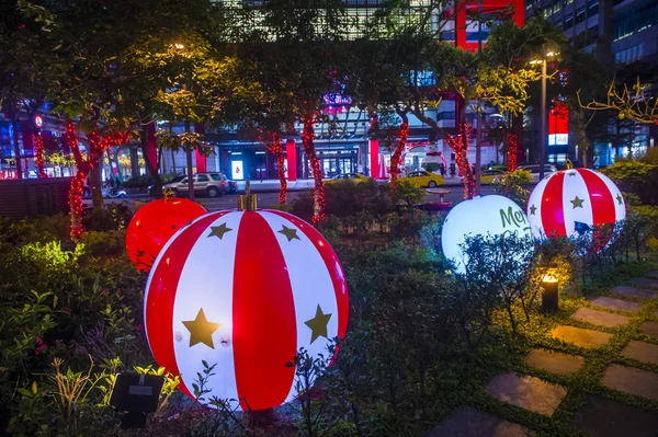 Taipei, Taiwan lumières de Noël — Photo