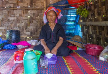 Pao kabile kadın Myanmar portresini