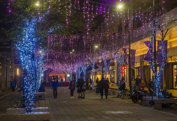 Taipei, Taiwan Luzes de Natal — Fotografia de Stock