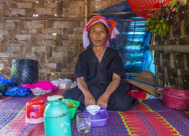 Pao kabile kadın Myanmar portresini
