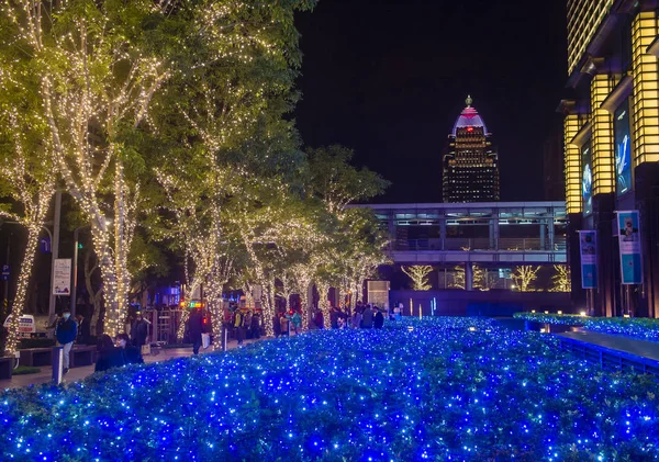 Taipei, Tayvan Noel ışıkları — Stok fotoğraf