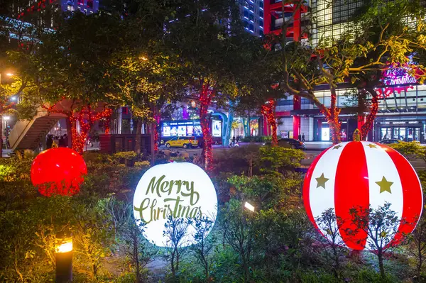 Taipei, Taiwan Luzes de Natal — Fotografia de Stock