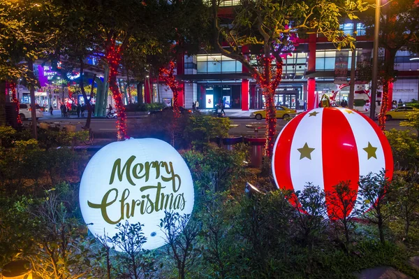 Taipei, Taiwan Luces de Navidad — Foto de Stock