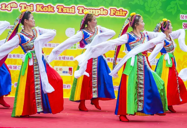 De 14e Tai Kok Tsui tempel beurs in Hong Kong. — Stockfoto