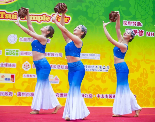 De 14e Tai Kok Tsui tempel beurs in Hong Kong. — Stockfoto