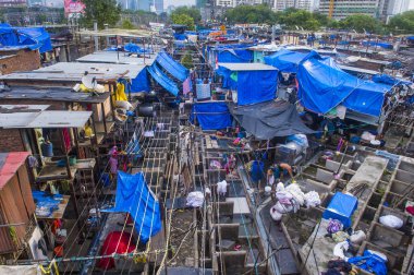 Mumbai Hindistan 'da Dhobi Ghat