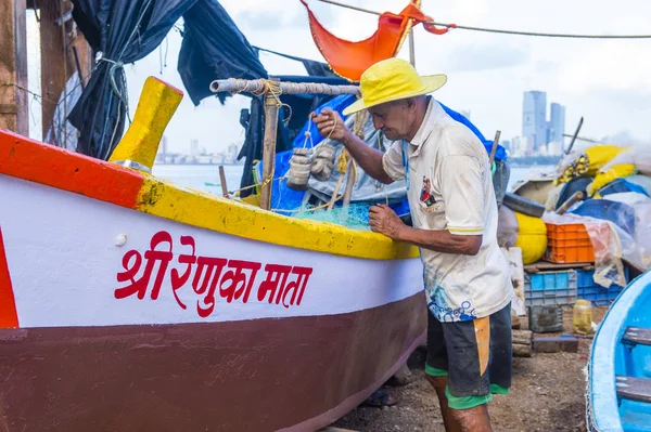 Pescadores en Mumbai India — Foto de Stock