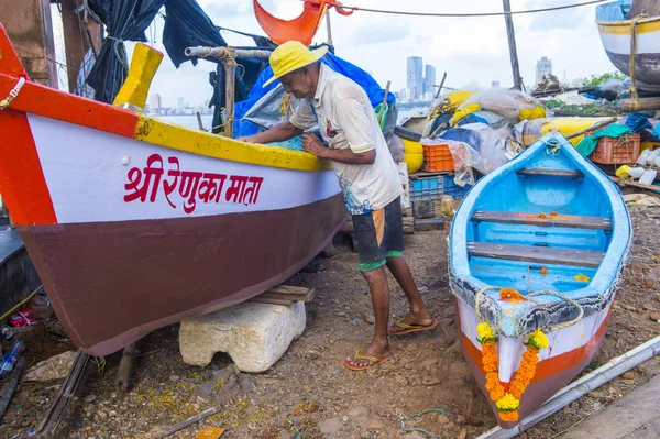 Pescadores en Mumbai India — Foto de Stock