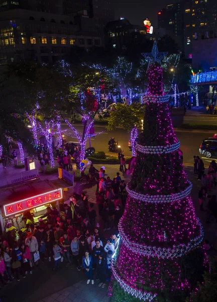 Taipei Taiwan Luzes de Natal — Fotografia de Stock