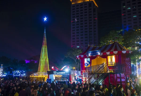 Taipei Taiwan Kerstverlichting — Stockfoto