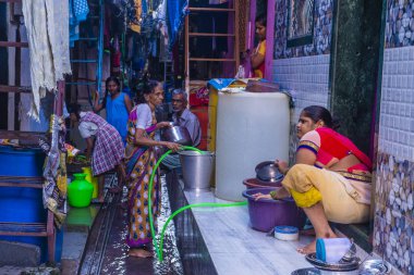 Mumbai Hindistan 'da Dharavi Mahallesi 
