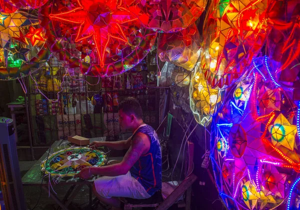 Manilla Kerst markt lantaarns — Stockfoto