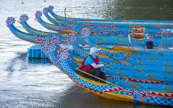 Dragon boats in Taipei Taiwan — Stock Photo, Image