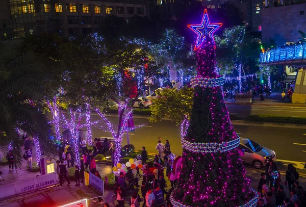 Taipei Taiwan Luzes de Natal — Fotografia de Stock