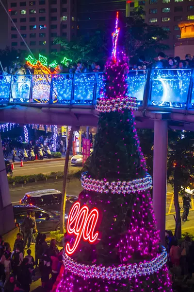 Taipei Taiwan Christmas lights — Stock Photo, Image