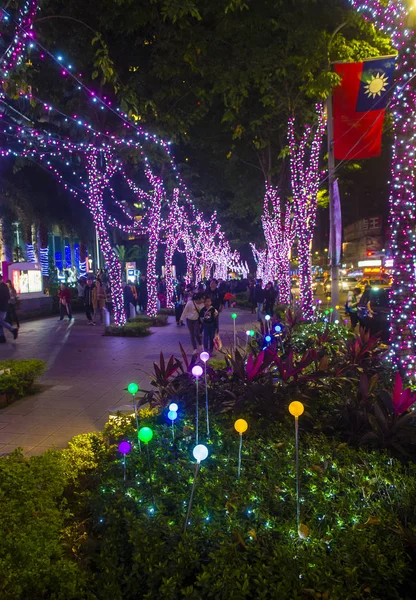 Taipei Taiwan Luzes de Natal — Fotografia de Stock