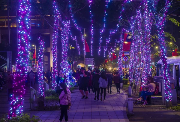 Taipei Taiwan Luzes de Natal — Fotografia de Stock