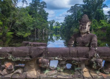 Siem Reap, Kamboçya - 15 Ekim: Ta Prohm Tapınağı Angkor Thom, 15 Ekim 2017 üzerinde Kamboçya Siem Reap, Angkor Thom Khmer İmparatorluğu'nun son ve sermaye city oldu.