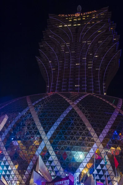 Macau Dic Exterior Del Hotel Casino Lisboa Diciembre 2019 Macao — Foto de Stock