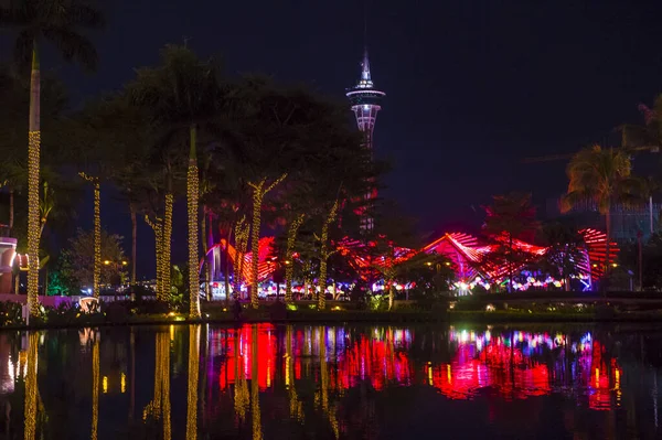 Macau Aralık 2019 Gece Yarısı Macau Silueti Macau Çin Güney — Stok fotoğraf