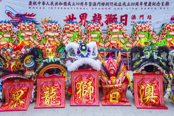 Macau Jan Dancers Väntar Föreställning Macaos Internationella Drak Och Lejondansdag — Stockfoto