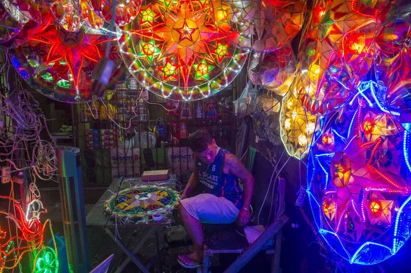 Manila Filipinas Dic Coloridas Linternas Mercado Navideño Ciudad Las Pinas — Foto de Stock