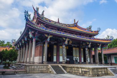 Taipei, Tayvan - Ekim 04: Taipei Tayvan 'daki Konfüçyüs Tapınağı, Ekim 04: 19. Taipei Konfüçyüs Tapınağı 1879 'da Qing döneminde inşa edildi.