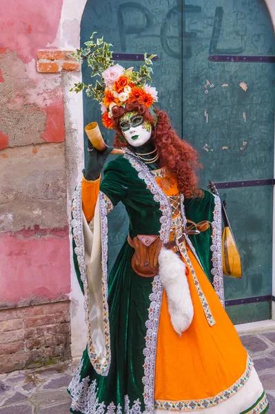 Venedig Italien Februari Deltagare Venedigs Karneval Venedig Italien Den 2019 — Stockfoto