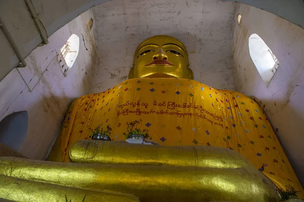 Bagan Mianmar Sep Grande Estátua Buda Templo Manuha Bagan Myanmar — Fotografia de Stock