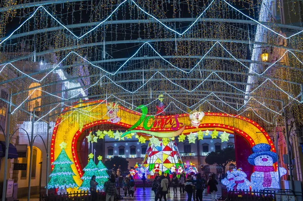 Macau Dic Instalación Luces Macao Durante Festival Anual Macau Light — Foto de Stock