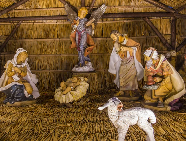 Macau Dec Outdoor Nativity Scene Life Sized Figurines Instalation Macau — Stock Photo, Image