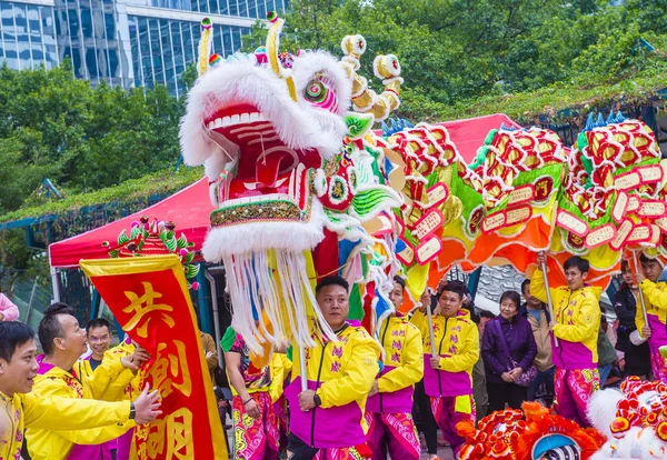 Macau Jan Dancers Waiting Performance Macau International Dragon Lion Dance — 스톡 사진