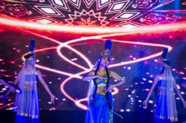 MANILA , PHILIPPINES - JAN 25 : Chinese folk dance in Chinatown Manila the Philippines during Chinese new year on January 25 2020. Chinatown in Manila is the oldest in the world