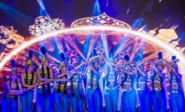MANILA , PHILIPPINES - JAN 25 : Chinese folk dance in Chinatown Manila the Philippines during Chinese new year on January 25 2020. Chinatown in Manila is the oldest in the world