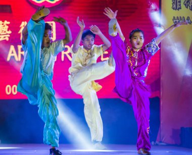 MANILA , PHILIPPINES - JAN 25 : Martial arts performance in Chinatown Manila the Philippines  during Chinese new year on January 25 2020. Chinatown in Manila is the oldest in the world