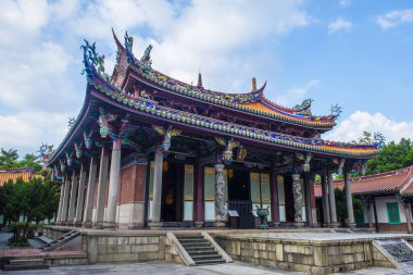 Taipei, Tayvan - Ekim 04: Taipei Tayvan 'daki Konfüçyüs Tapınağı, Ekim 04: 19. Taipei Konfüçyüs Tapınağı 1879 'da Qing döneminde inşa edildi.