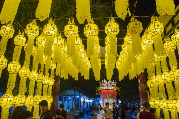 Chiang Mai Tailandia Nov Linternas Coloridas Templo Ciang Mai Tailandia — Foto de Stock