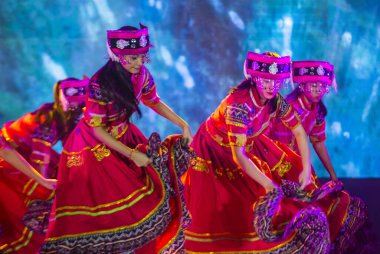MANILA , PHILIPPINES - JAN 25 : Chinese folk dance in Chinatown Manila the Philippines during Chinese new year on January 25 2020. Chinatown in Manila is the oldest in the world