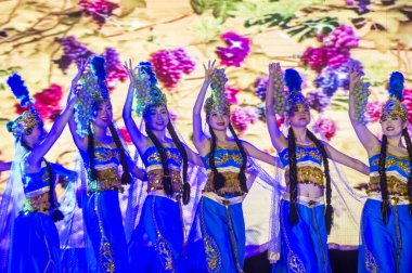MANILA , PHILIPPINES - JAN 25 : Chinese folk dance in Chinatown Manila the Philippines during Chinese new year on January 25 2020. Chinatown in Manila is the oldest in the world